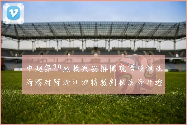 中超第29轮裁判安排揭晓傅明执法海港对阵浙江沙特裁判执法海牛迎战三镇